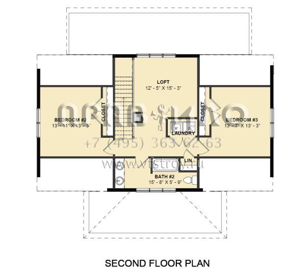 Проект двухэтажного дома без гаража в современном стиле S5-177 (4351-00054)