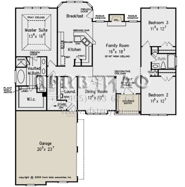 Проект одноэтажного дома с гаражом на две машины в стиле Ранчо S5-163 (8594-00369)
