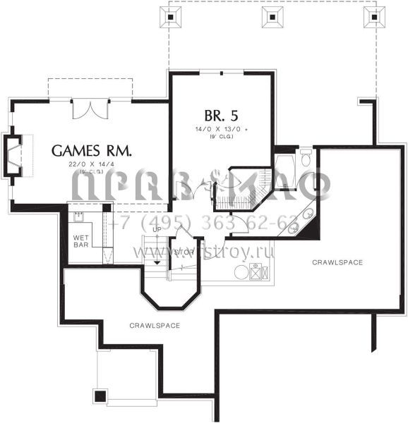 Проект двухэтажного дома с гаражом на две машины в американском стиле S5-365 (2559-00557)