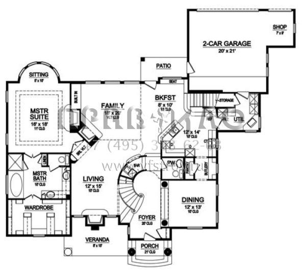 Проект двухэтажного дома с гаражом на две машины в прибрежном стиле S5-301 (5445-00081)