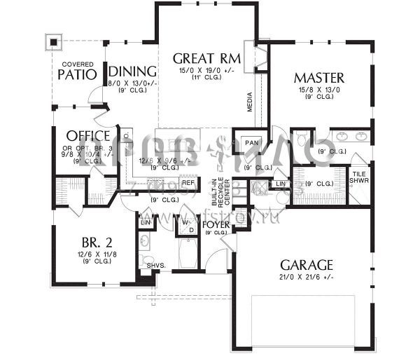 Проект одноэтажного дома с гаражом на две машины в скандинавском стиле S5-152 (2559-00680)