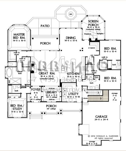 Проект одноэтажного дома с гаражом на две машины в американском стиле S5-276 (2865-00049)