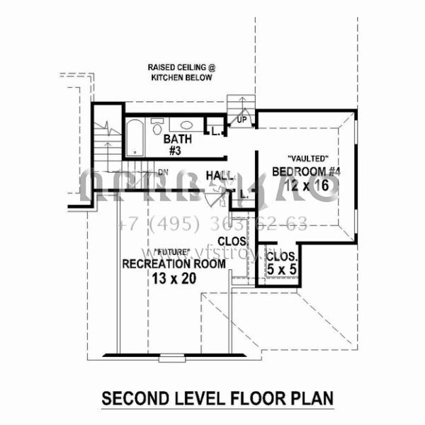 Проект двухэтажного дома с гаражом на три и более машин в стиле Ранчо S5-263 (053-02536)
