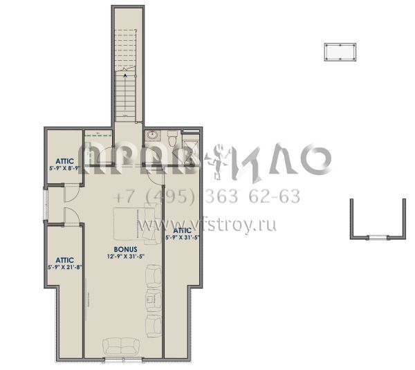 Проект одноэтажного дома с гаражом на три и более машин в стиле Ранчо S5-242 (425-00006)