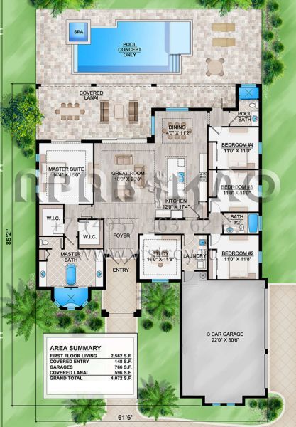 Проект одноэтажного дома с гаражом на три и более машин в современном стиле S5-238 (207-00062)