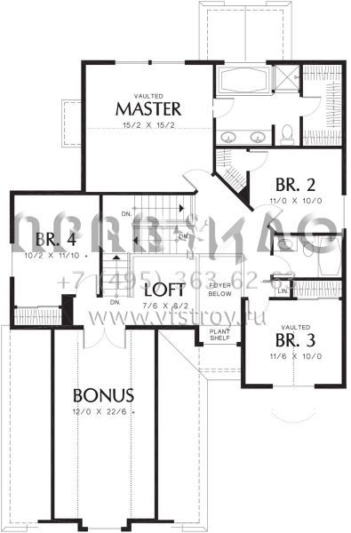 Проект двухэтажного дома с гаражом на три и более машин в стиле Ранчо S5-209 (2559-00312)