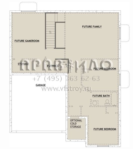 Проект одноэтажного дома с гаражом на две машины в стиле Ранчо S5-116 (8768-00034)