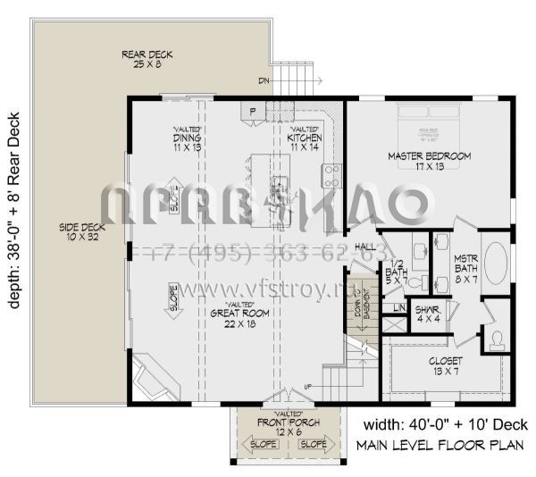 Проект двухэтажного дома без гаража в стиле Шале S5-166 (940-00809)