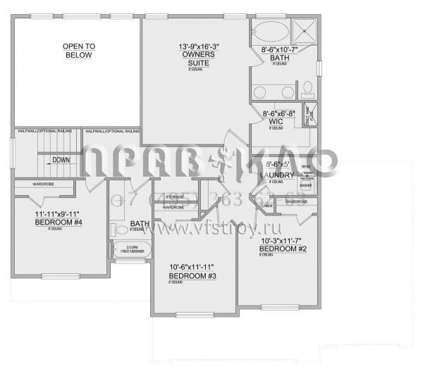Проект двухэтажного дома с гаражом на три и более машин в американском стиле S5-205 (8768-00115)