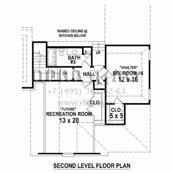Проект двухэтажного дома с гаражом на три и более машин в стиле Ранчо S5-301 (053-02542)