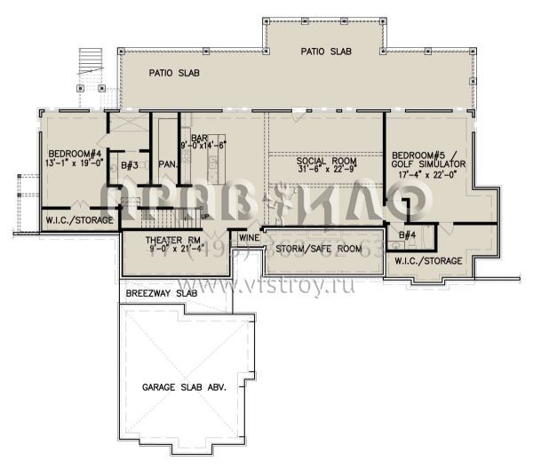 Проект двухэтажного дома с гаражом на две машины в современном стиле S5-294 (699-00272)