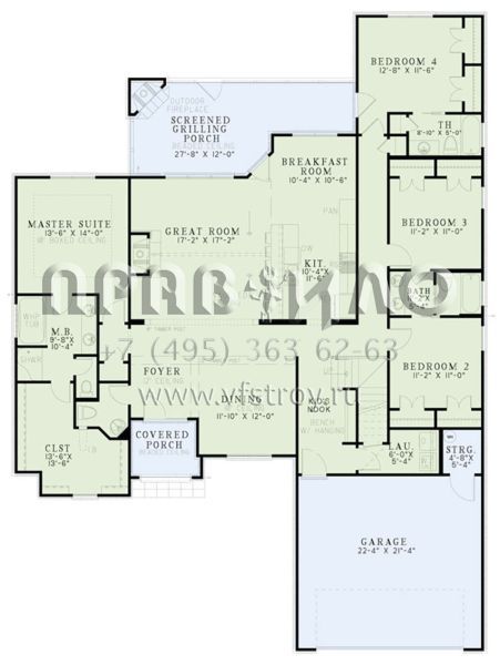 Проект одноэтажного дома с гаражом на две машины в английском стиле S5-221 (110-01080)