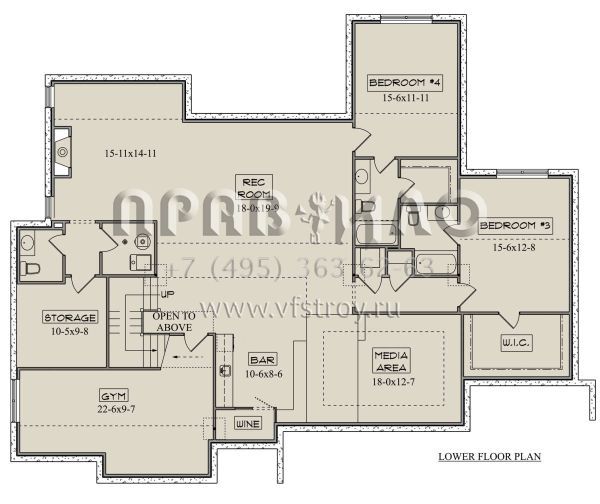 Проект одноэтажного дома с гаражом на три и более машин в американском стиле S5-243 (5631-00215)