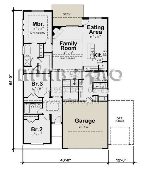Проект одноэтажного дома с гаражом на две машины в прибрежном стиле S5-175 (402-01667)