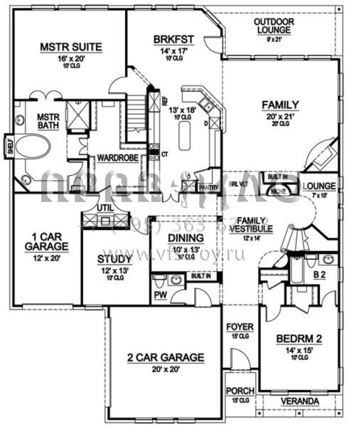 Проект двухэтажного дома с гаражом на три и более машин в английском стиле S5-492 (5445-00179)