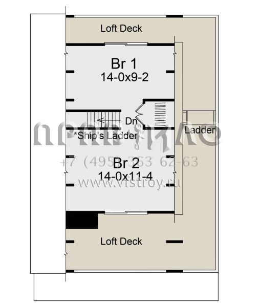 Проект двухэтажного дома без гаража в стиле Ранчо S5-80 (5633-00325)