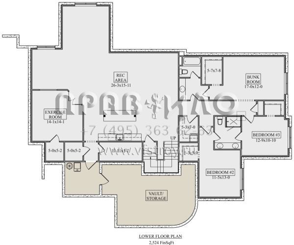 Проект одноэтажного дома с гаражом на три и более машин в американском стиле S5-253 (5631-00120)