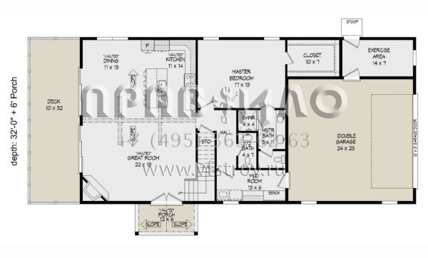 Проект двухэтажного дома с гаражом на две машины в стиле Шале S5-246 (940-00518)