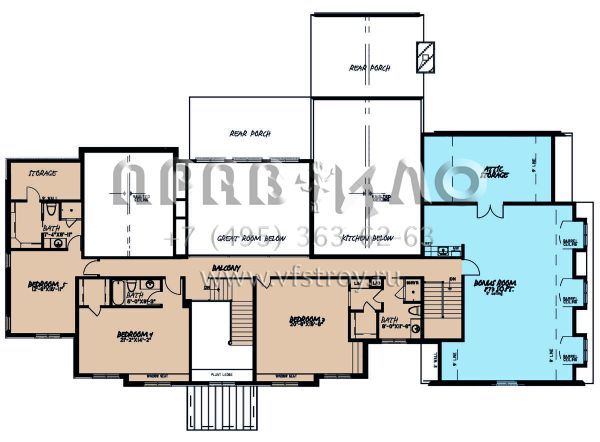 Проект двухэтажного дома с гаражом на три и более машин в английском стиле S5-540 (8318-00192)