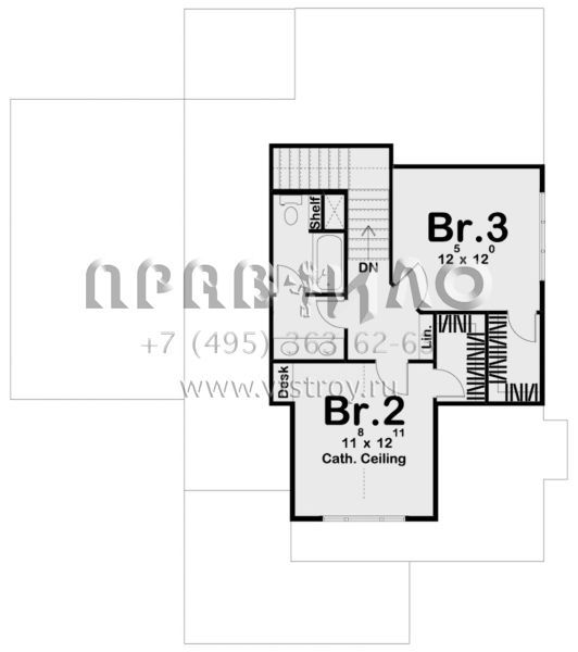 Проект двухэтажного дома с гаражом на одну машину в современном стиле S5-171 (963-00391)