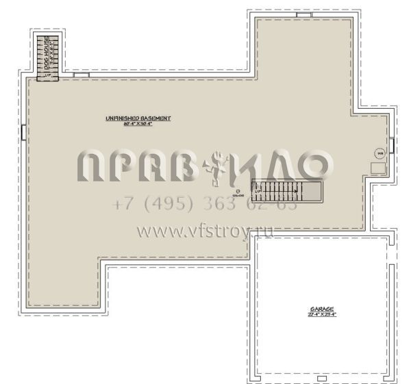 Проект одноэтажного дома с гаражом на две машины в современном стиле S5-189 (740-00004)