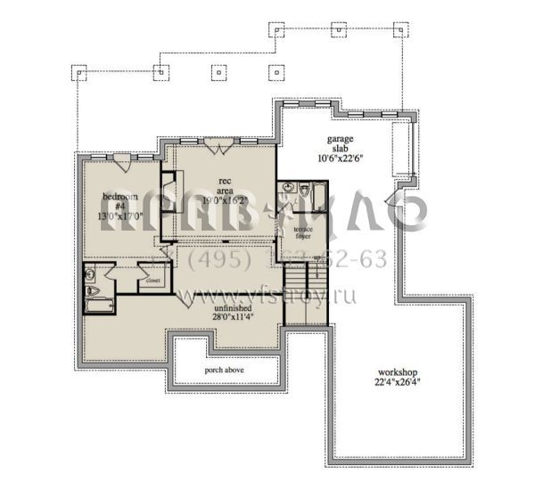 Проект двухэтажного дома с гаражом на две машины в американском стиле S5-267 (957-00092)