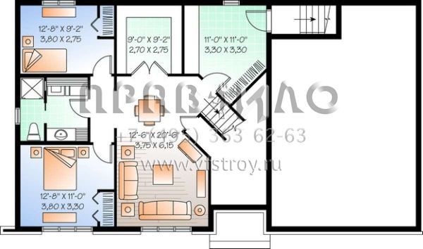 Проект одноэтажного дома с гаражом на две машины в стиле Ранчо S5-198 (034-00681)