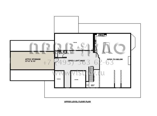 Проект двухэтажного дома с гаражом на три и более машин в стиле Ранчо S5-387 (039-00720)
