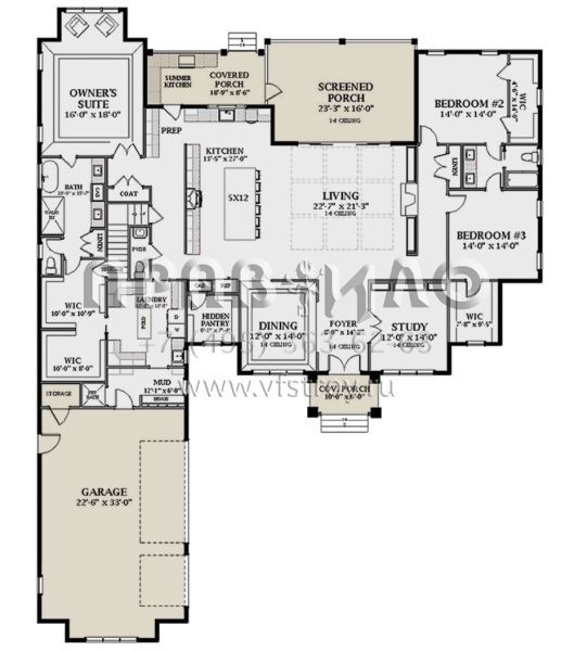 Проект одноэтажного дома с гаражом на три и более машин в современном стиле S5-332 (6849-00149)