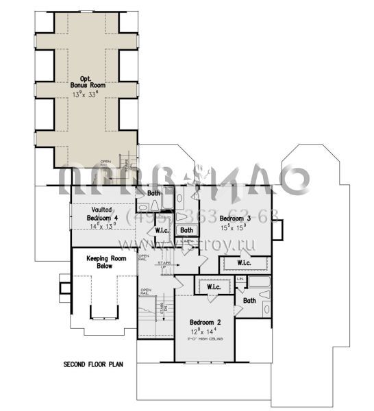 Проект двухэтажного дома с гаражом на три и более машин в американском стиле S5-360 (8594-00159)