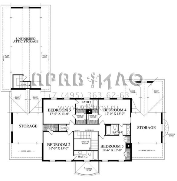 Проект двухэтажного дома с гаражом на три и более машин в стиле Ранчо S5-421 (7922-00196)
