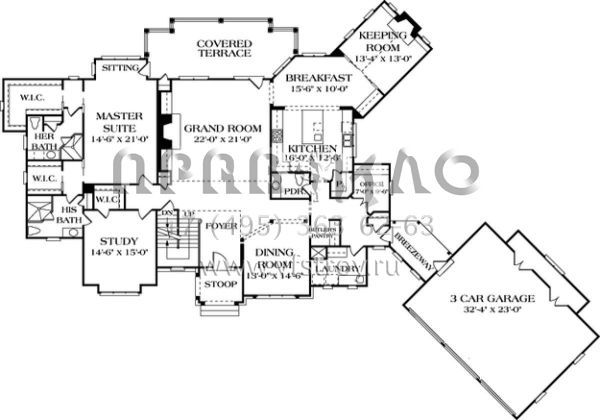 Проект двухэтажного дома с гаражом на три и более машин в современном стиле S5-570 (3323-00465)