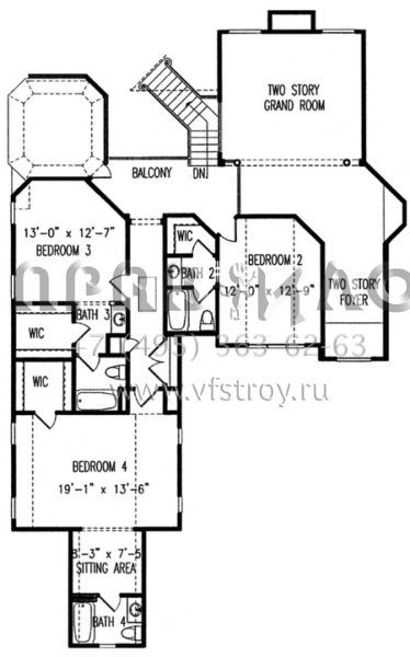 Проект двухэтажного дома с гаражом на три и более машин в американском стиле S5-402 (699-00023)