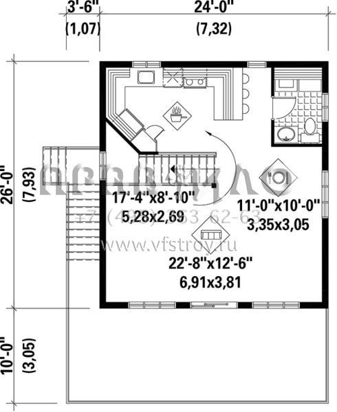 Проект двухэтажного дома без гаража в стиле Шале S5-116 (6146-00175)