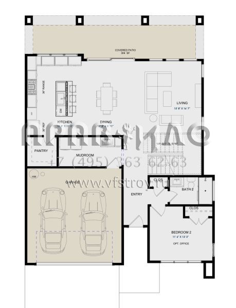 Проект двухэтажного дома с гаражом на две машины в современном стиле S5-216 (9185-00009)
