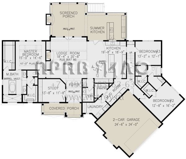 Проект одноэтажного дома с гаражом на две машины в английском стиле S5-462 (699-00249)