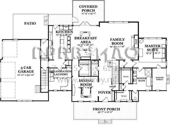 Проект двухэтажного дома с гаражом на три и более машин в современном стиле S5-377 (7880-00001)