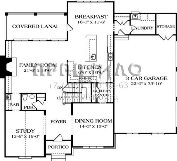 Проект двухэтажного дома с гаражом на три и более машин в английском стиле S5-494 (3323-00387)