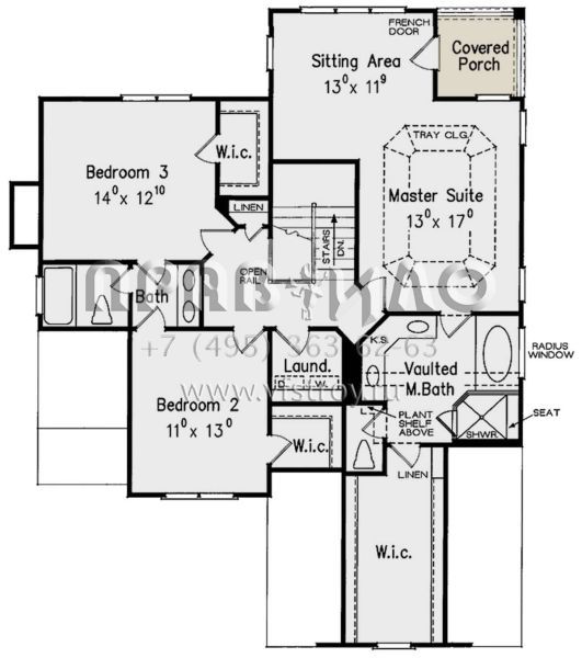 Проект двухэтажного дома с гаражом на две машины в стиле Ранчо S5-220 (8594-00389)
