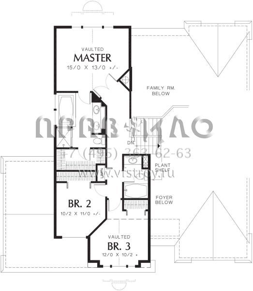 Проект двухэтажного дома с гаражом на три и более машин в американском стиле S5-209 (2559-00618)