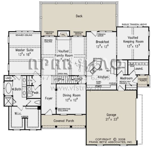 Проект двухэтажного дома с гаражом на две машины в стиле Ранчо S5-263 (8594-00214)