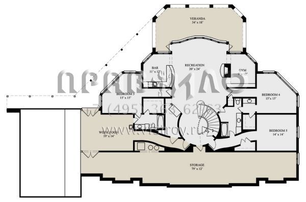 Проект одноэтажного дома с гаражом на три и более машин в английском стиле S5-472 (4195-00053)