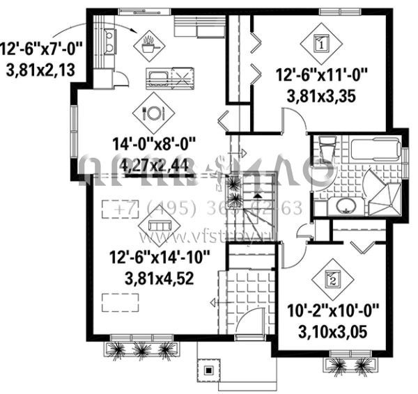Проект одноэтажного дома без гаража в современном стиле S5-89 (6146-00258)