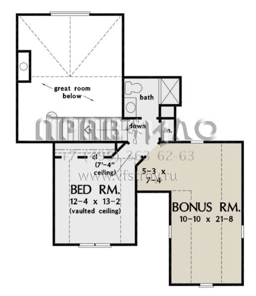 Проект двухэтажного дома с гаражом на две машины в американском стиле S5-206 (2865-00035)