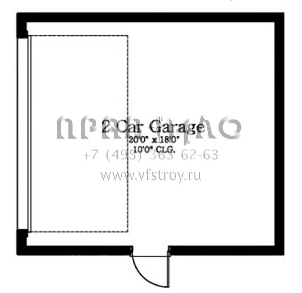 Проект двухэтажного дома с гаражом на две машины в стиле Ранчо S5-293 (3978-00038)