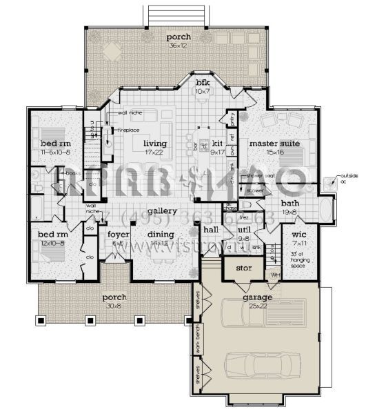 Проект одноэтажного дома с гаражом на две машины в современном стиле S5-187 (048-00292)