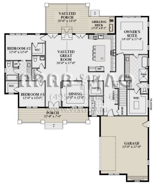 Проект одноэтажного дома с гаражом на две машины в современном стиле S5-236 (6849-00098)
