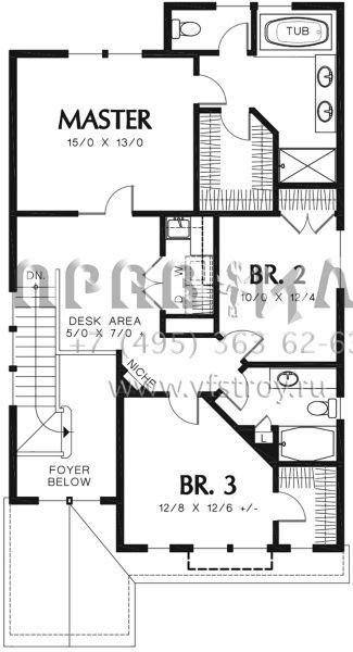 Проект двухэтажного дома с гаражом на две машины в стиле Ранчо S5-172 (2559-00754)