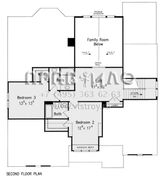 Проект двухэтажного дома с гаражом на две машины в стиле Ранчо S5-279 (8594-00382)