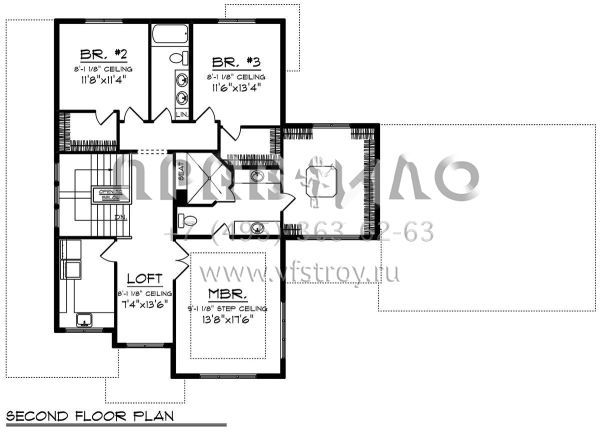 Проект двухэтажного дома с гаражом на две машины в стиле Райт S5-296 (1020-00041)